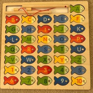 Wooden Alphabet Fishing Game for Kids